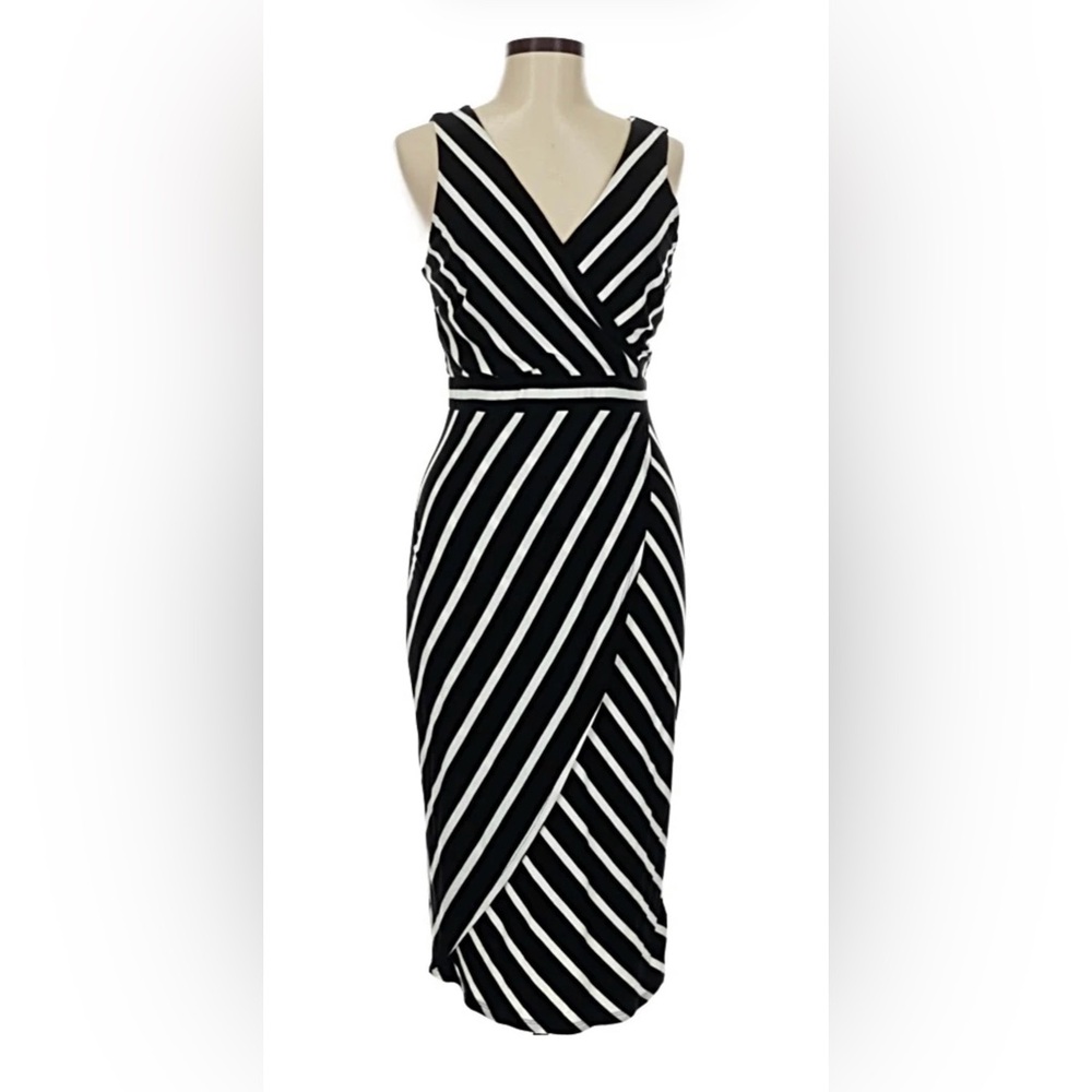 Nicole by Nicole Miller Asymmetrical Black and White Dress